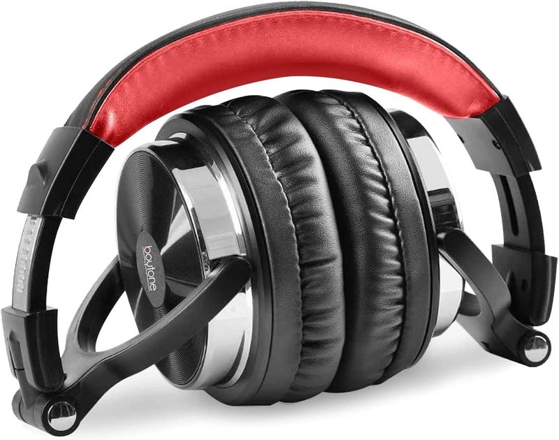 Boytone BT-10RD Wired Over Ear Headphones Studio Monitor & Mixing DJ Stereo Headsets with 50mm Drivers and 1/4 to 3.5mm Audio Jack, Foldable for Computer Audio Mixer, DJ Headphone - Image 3